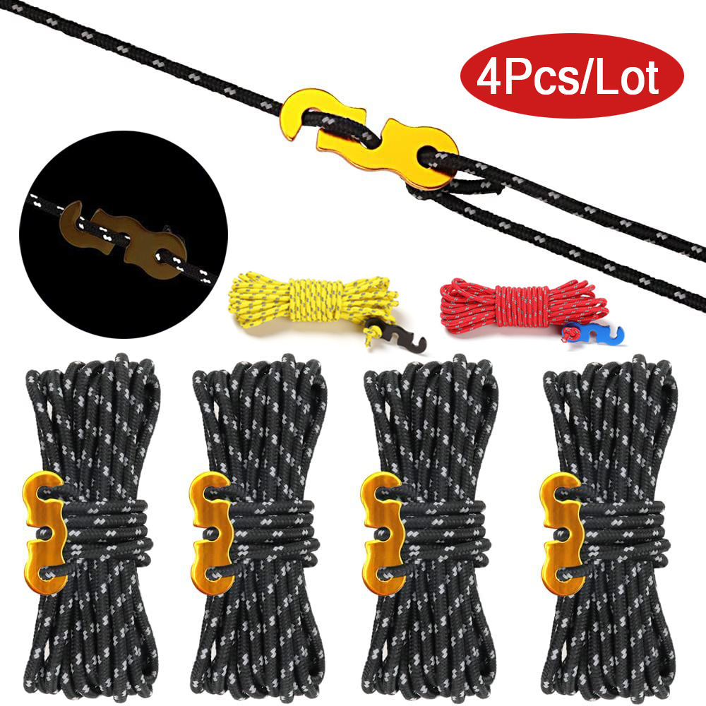 Outdoor Camping House - 4Pcs Outdoor Guy Lines Tent Cords