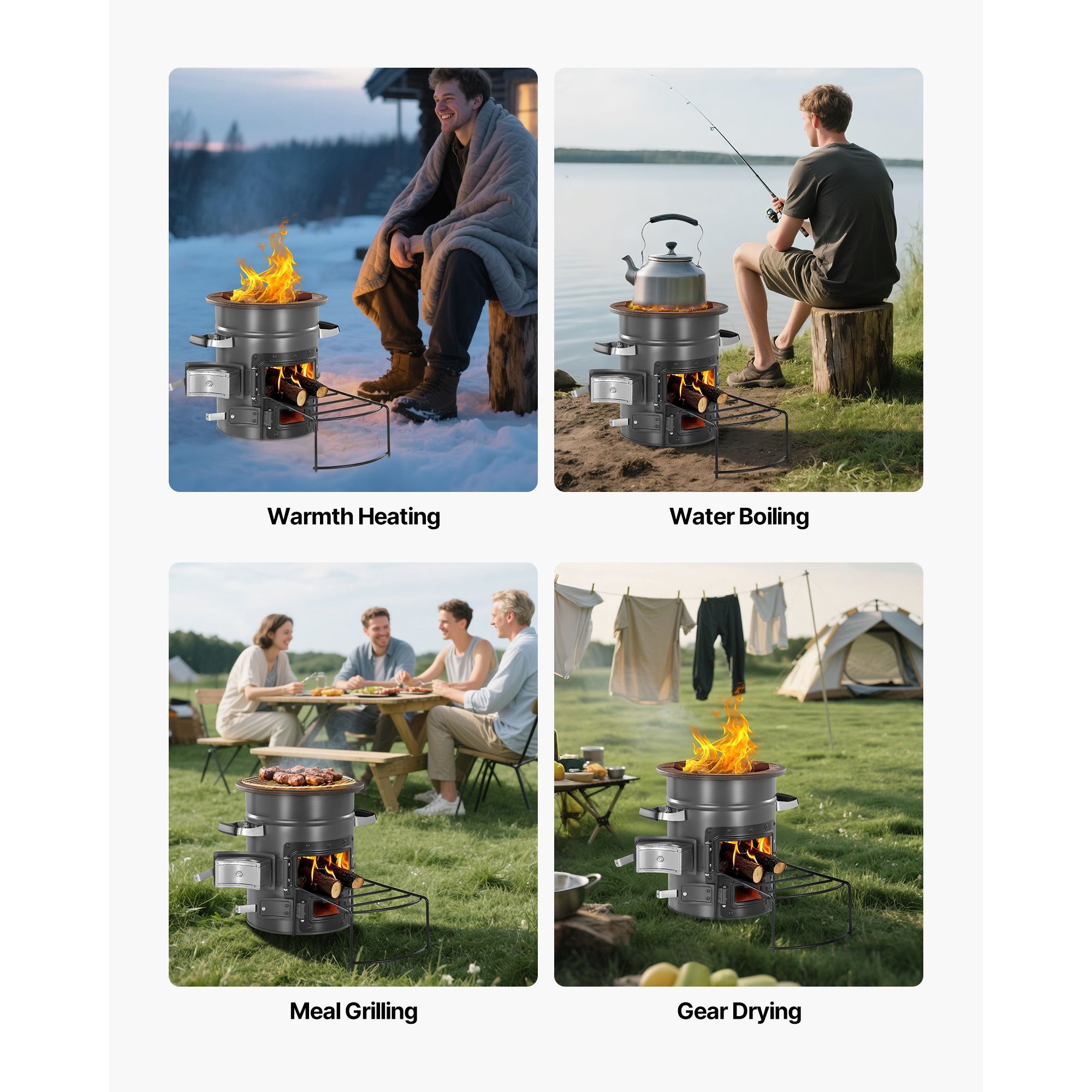 Camping Rocket Stove, Wood Bur - đánh giá và giá Outdoor Camping Wood Burning Stove