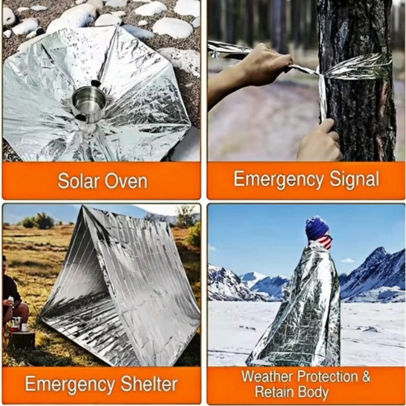 4Pcs Survival Mylar Thermal Sp - đánh giá và giá Outdoor Camping Heated Blanket