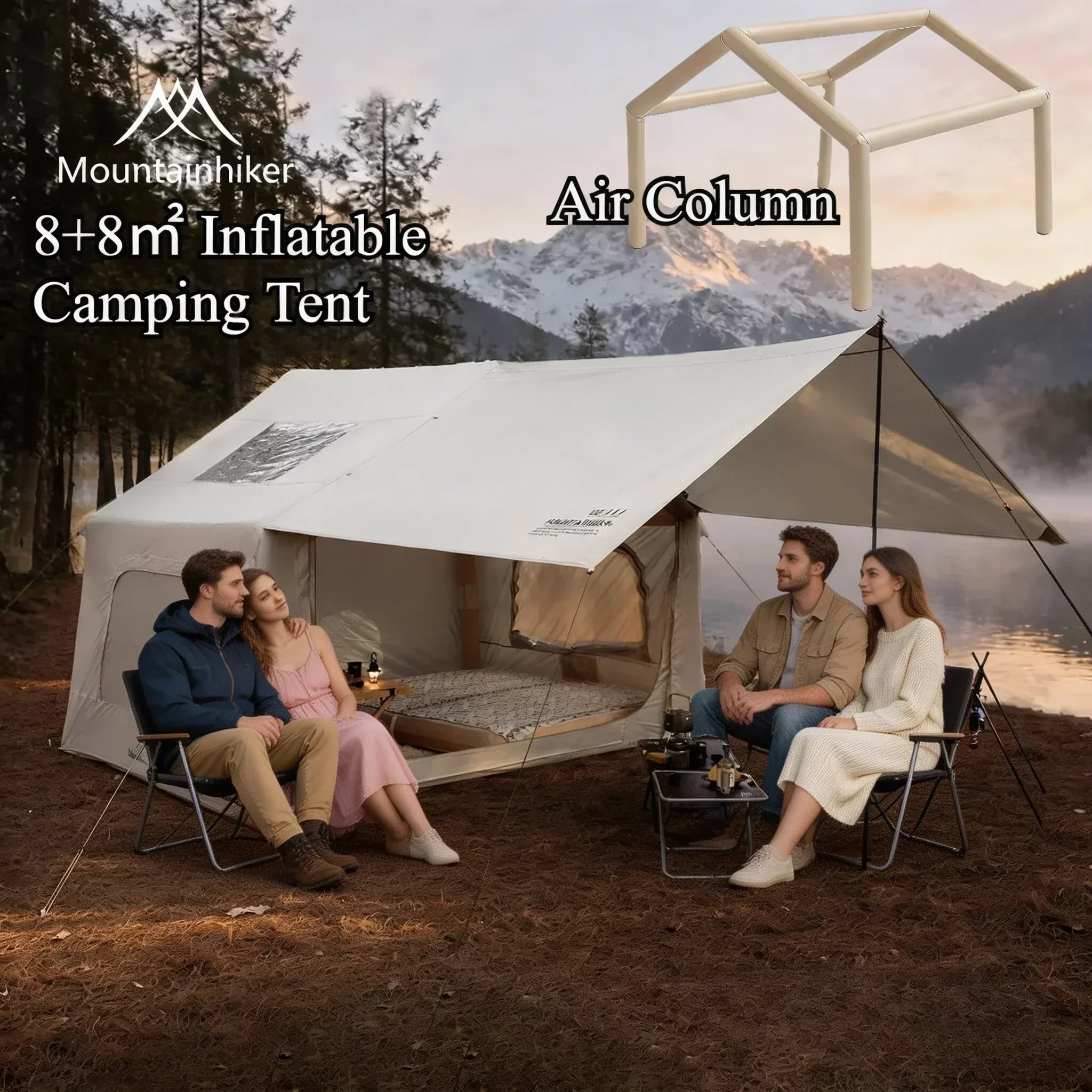 8+8㎡ MOUNTAINHIKER Inflatable  - đánh giá và giá Outdoor Camping House