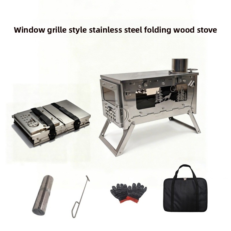 Stainless Steel Foldable Porta - đánh giá và giá Outdoor Camping Wood Burning Stove