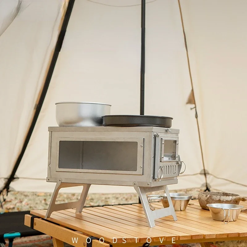 Camping Tent Stove with Chimne - đánh giá và giá Outdoor Camping Wood Burning Stove