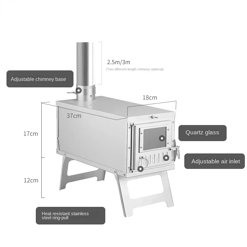 Camping Tent Stove with Chimne - đánh giá và giá Outdoor Camping Wood Burning Stove